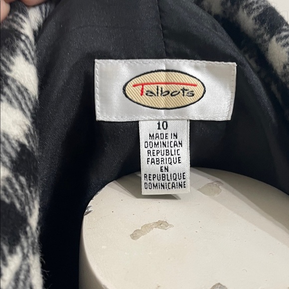 Talbots black and white gingham or plaid jacket size 10 - Picture 6 of 7